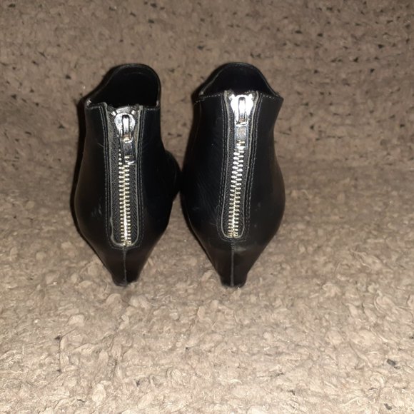 LOEFFLER RANDALL-Annie-Black Leather Pointed  Wedge-Cut-Out-Back Zip-Sz 8.5-EX - Picture 5 of 7